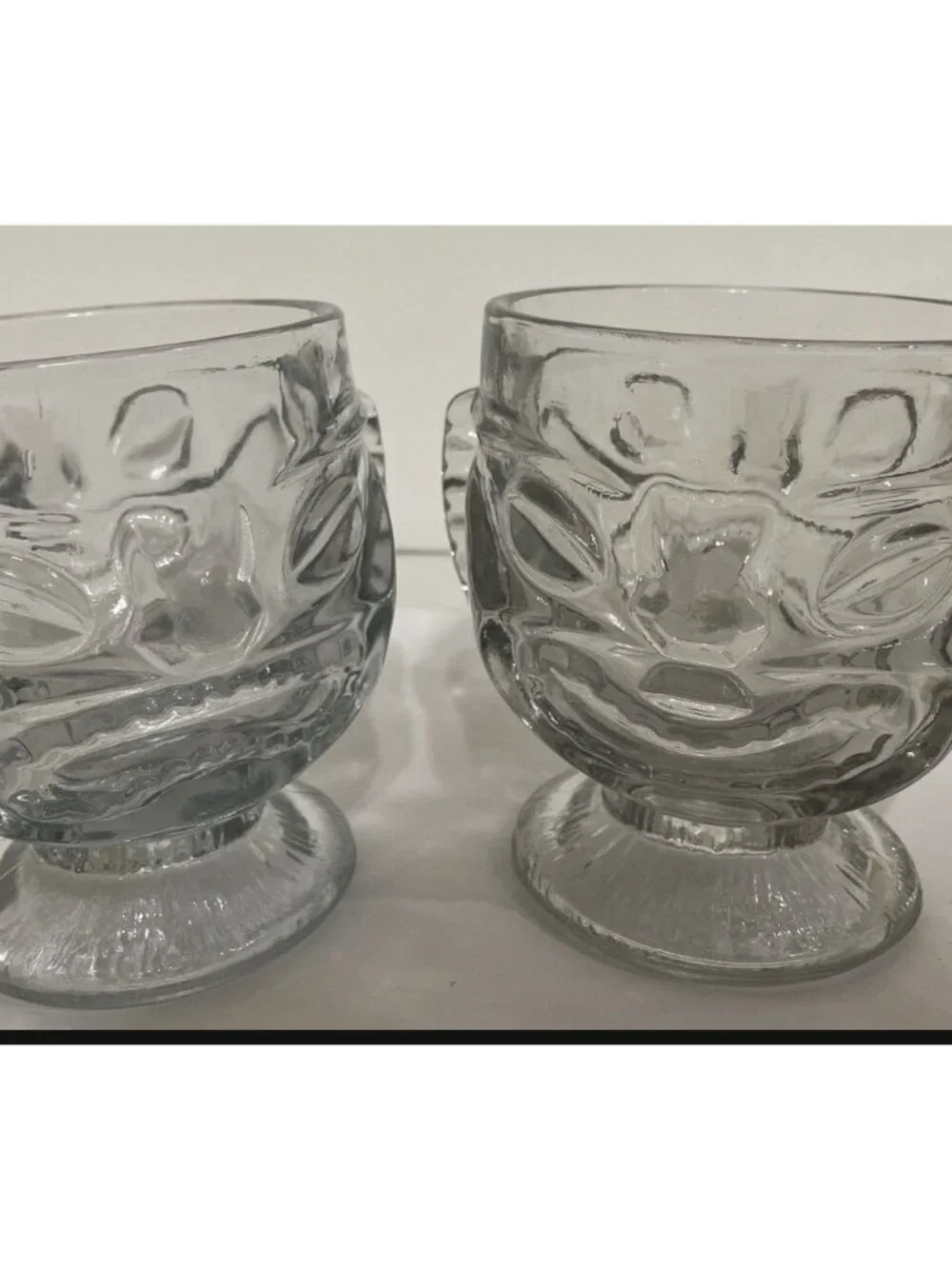 Glass Hawaiian Tiki Mug with Happy Face on 1 Side & Sad/Angry Face on 2nd Side
